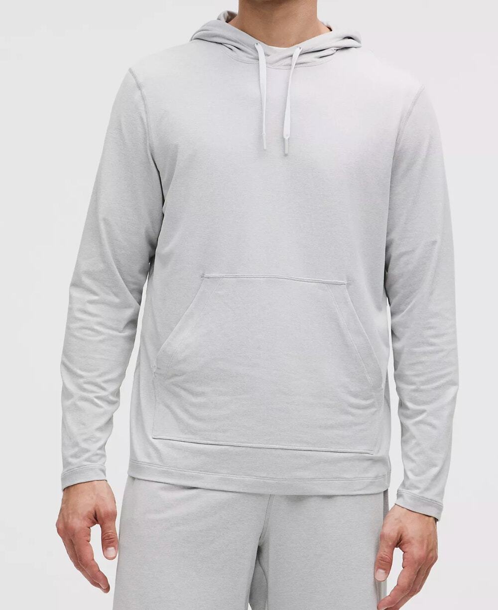 Lululemon Mens Soft Jersey Pullover Hoodie S Gray Sweatshirt Vapor Silver Drop
